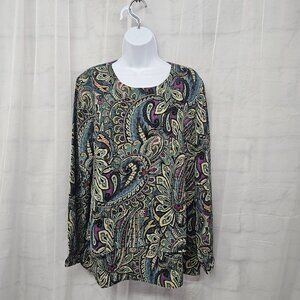 J. Jill Paisley Print Blouse in Blue and Purple